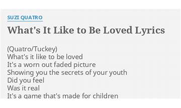 What’s It Like to Be Loved en Lyrics [Suzi Quatro]