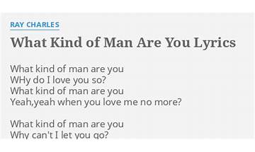 What Kind Of Man Are You en Lyrics [Ray Charles]