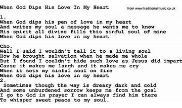 When God Dips His Love In My Heart en Lyrics [Red Foley]
