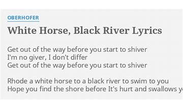 White Horse, Black River en Lyrics [Oberhofer]