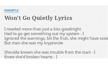 Won\'t Go Quietly en Lyrics [Example]