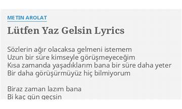 Yaz Gelsin tr Lyrics [Can Bonomo]