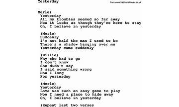 Yesterday en Lyrics [The Beatles]