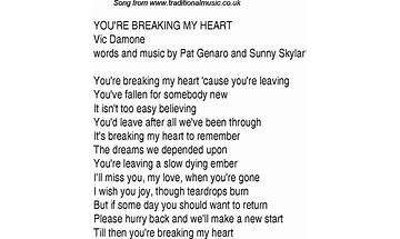 You\'re Breaking My Heart en Lyrics [Jerry Vale]
