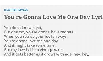 You\'re Gonna Love Me One Day en Lyrics [Heather Myles]
