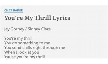 You\'re My Thrill en Lyrics [Cécile McLorin Salvant]