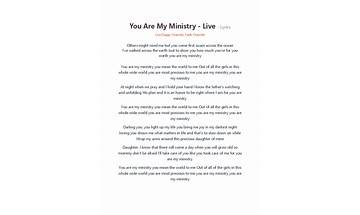 You Are My Ministry en Lyrics [Bishop T.D. Jakes]