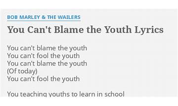 You Can\'t Blame the Youth en Lyrics [Bob Marley]