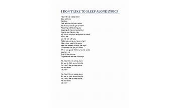 You Hate To Sleep Alone en Lyrics [Lavaa Man]