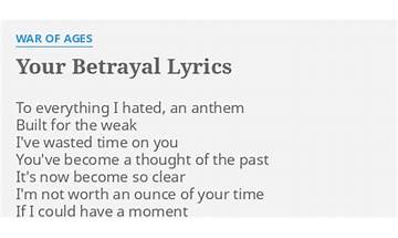 Your Betrayal en Lyrics [War of Ages]