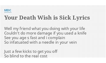 Your Death Wish Is Sick en Lyrics [MDC]