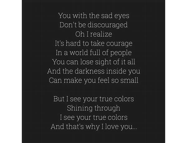 \"true\" Colours en Lyrics [Jack Vidgen]