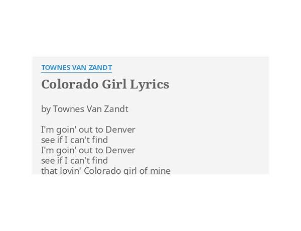 ​colorado girl en Lyrics [Avid SE]