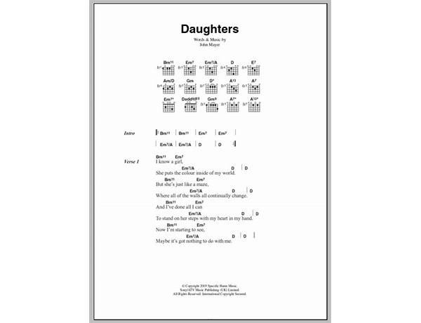 ​daughters en Lyrics [Johnny Mac]