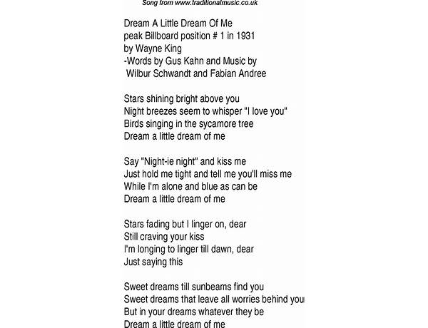 ​dream of me en Lyrics [Sadness]