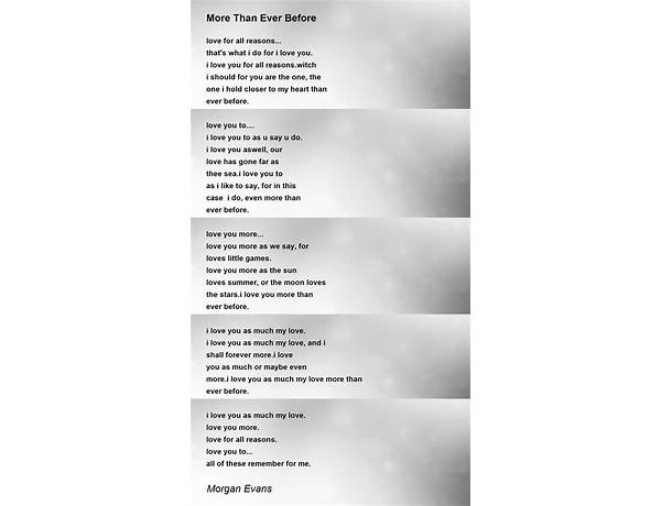 ​more than ever before en Lyrics [​​luvwillow]