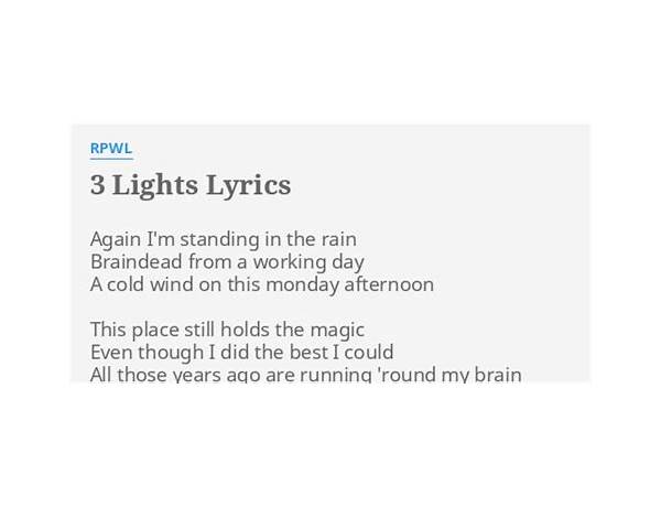 3 Lights en Lyrics [RPWL]