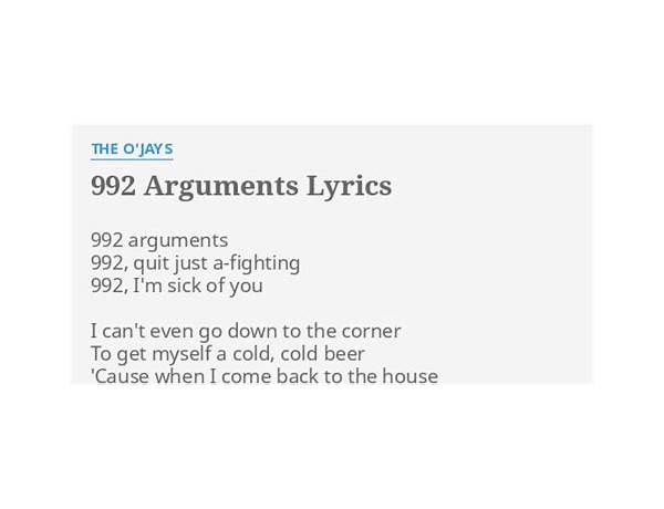 992 Arguments en Lyrics [The O\'Jays]