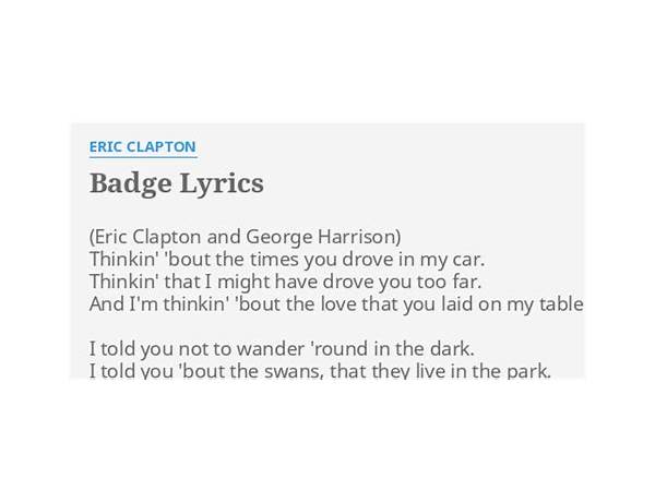 A Badge en Lyrics [Cast Spells]