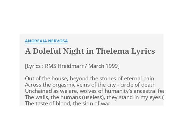 A Doleful Night In Thelema en Lyrics [Anorexia Nervosa]