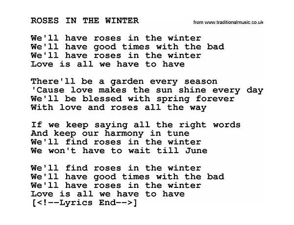 A Winter\'s Rose en Lyrics [Hopesfall]