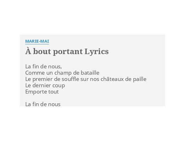 A bout portant fr Lyrics [Rohff]