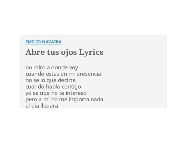 Abre Tus Ojos es Lyrics [Emilio Navaira]