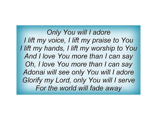 Adonai en Lyrics [The O.C. Supertones]