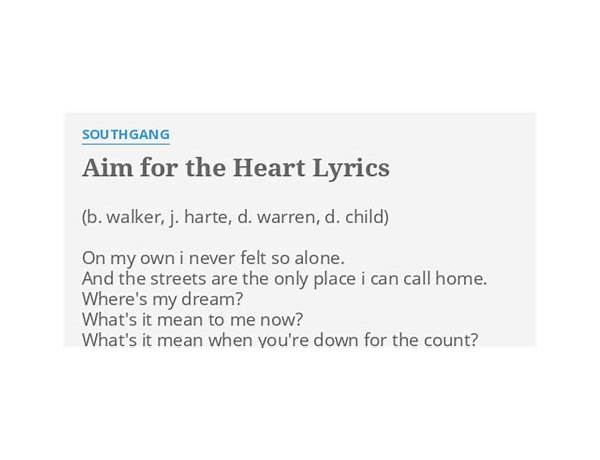 Aim for the Heart en Lyrics [Dan Lucas (GER)]