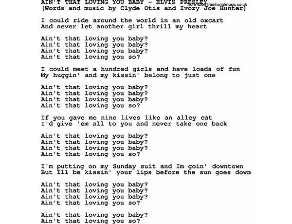 Ain\'t That Loving You en Lyrics [Doug Sahm]