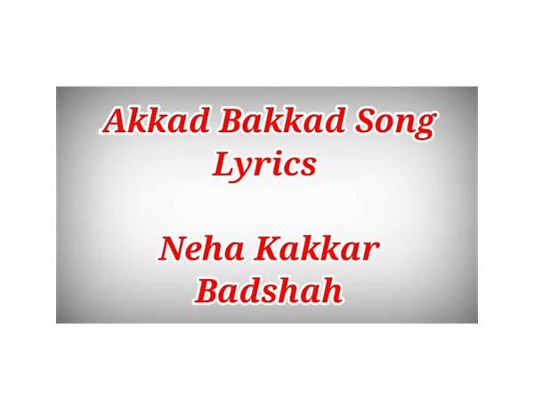 Akkad Bakkad no Lyrics [Nucleya]