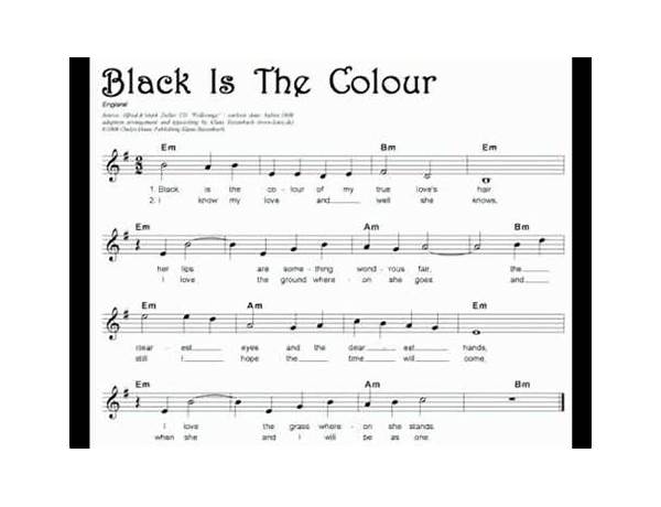 Album: Black Is The Colour, musical term