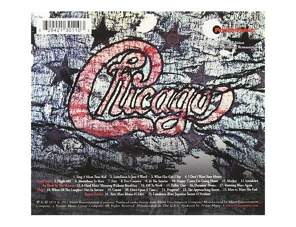 Album: Chicago III, musical term