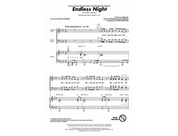Album: Endless Night, musical term