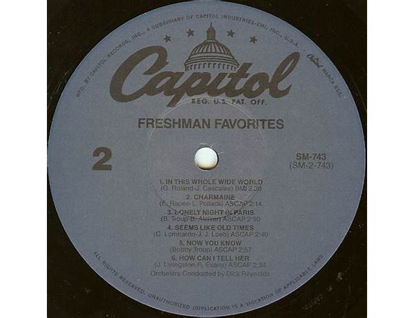 Album: Freshmen Favorites, musical term