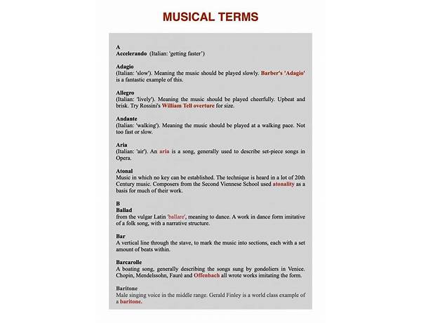 Album: The Ways And Means, musical term
