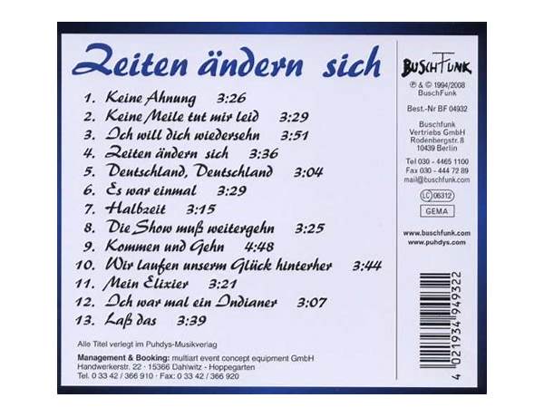 Album: Zeiten ändern Sich, musical term