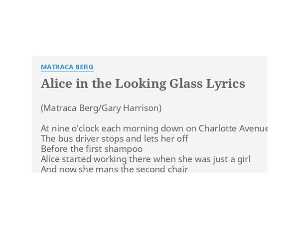 Alice In The Looking Glass en Lyrics [Matraca Berg]