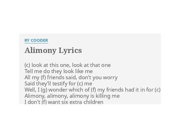 Alimony en Lyrics [Bobby Bare]
