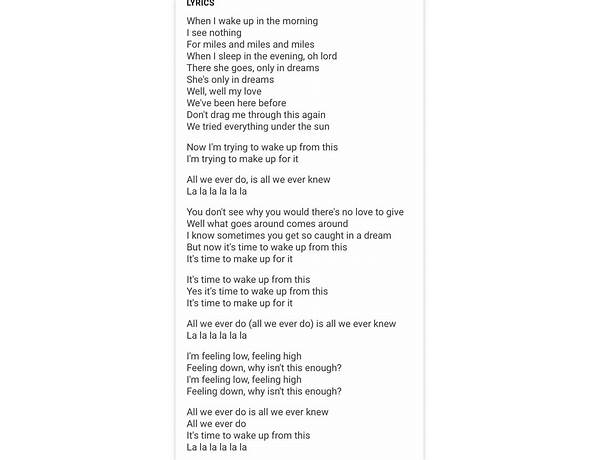 All We Ever Knew en Lyrics [The Head And The Heart]