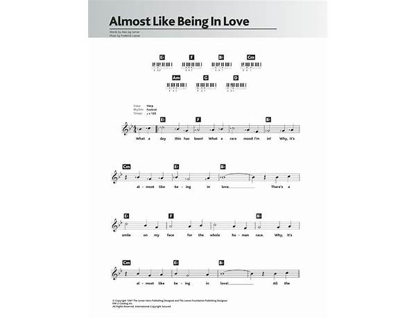 Almost Like Being In Love en Lyrics [Johnny Mathis]