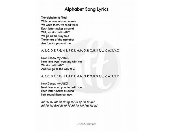Alphabet en Lyrics [Gi Rob]