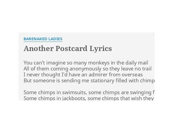 Another Postcard en Lyrics [Barenaked Ladies]