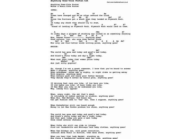 Anything Goes en Lyrics [Quinton Griggs]