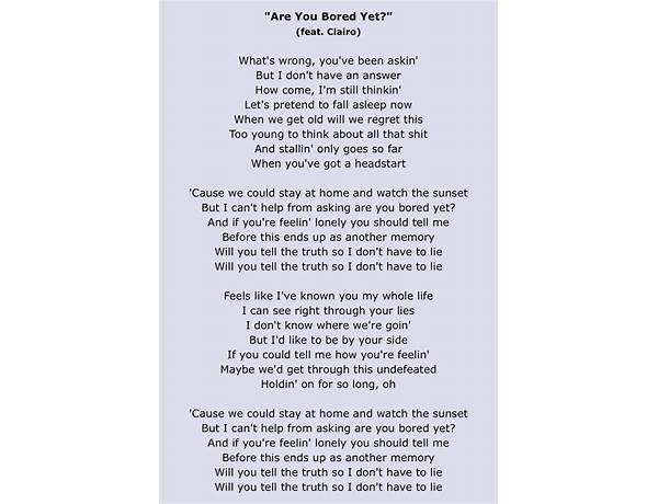 Are You Bored? en Lyrics [Pett Ruu]