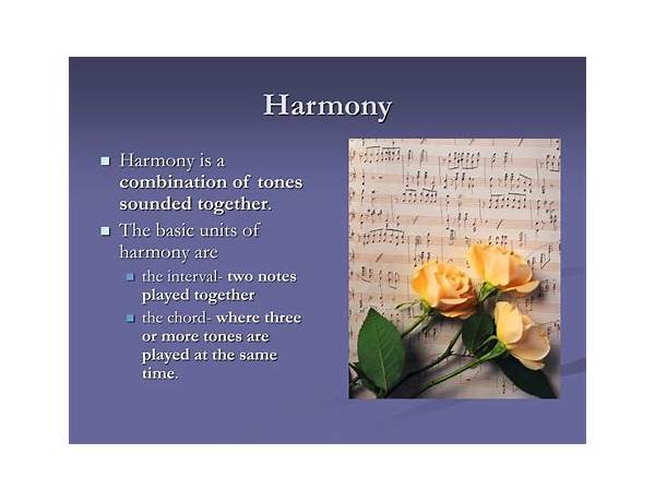 Artist: Sounds Like Harmony, musical term