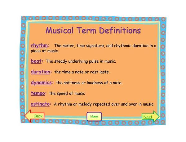Artist: TRU, musical term