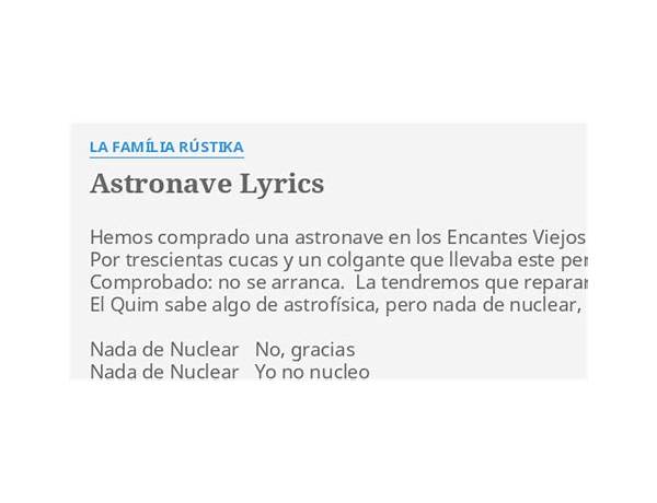 Astronave it Lyrics [Solo Bombe]