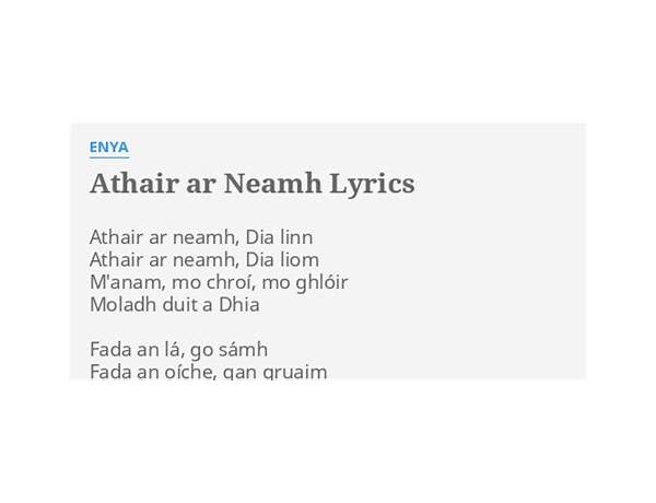 Athair ar Neamh ga Lyrics [Enya]