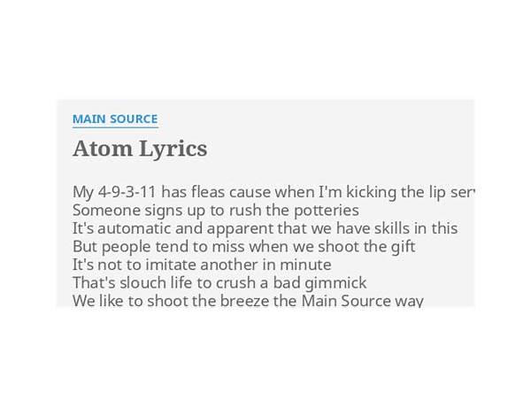 Atom en Lyrics [Main Source]